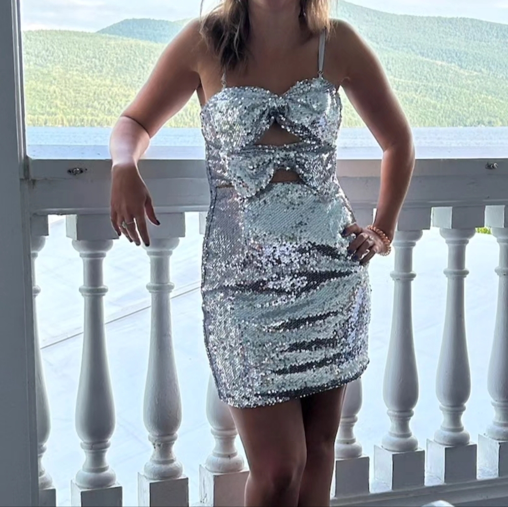 Silver sequin dress!